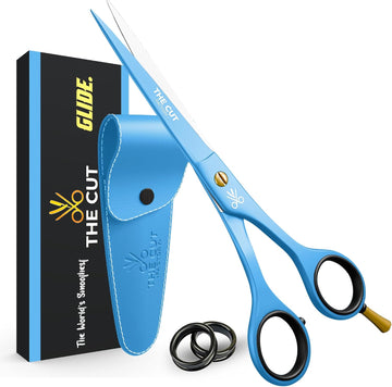 The Cut Factory- 6.5” Professional Hair Scissors - High Carbon 420 Stainless Steel Hair Cutting Scissors, Ultra-Sharp Barber Shears for Salon & Home (Blue)