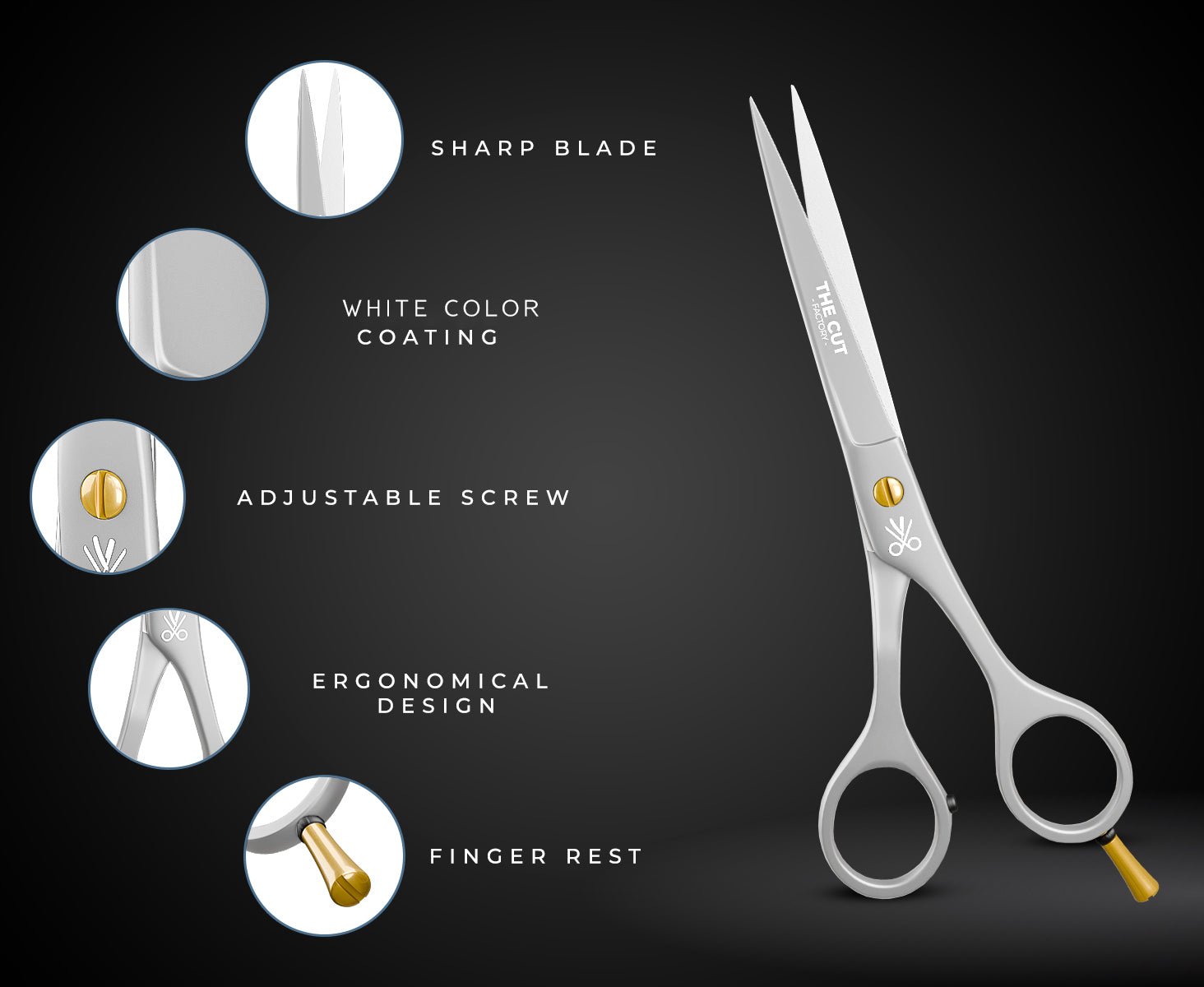 Premium Quality Serrated Barber Scissors – Precision Cutting for Hair Styling - The Cut Factory